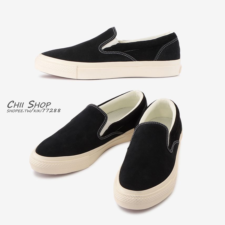 日本Converse CS SLIP-ON SK CD 懶人鞋燈芯絨x麂皮黑色- CHII SHOP