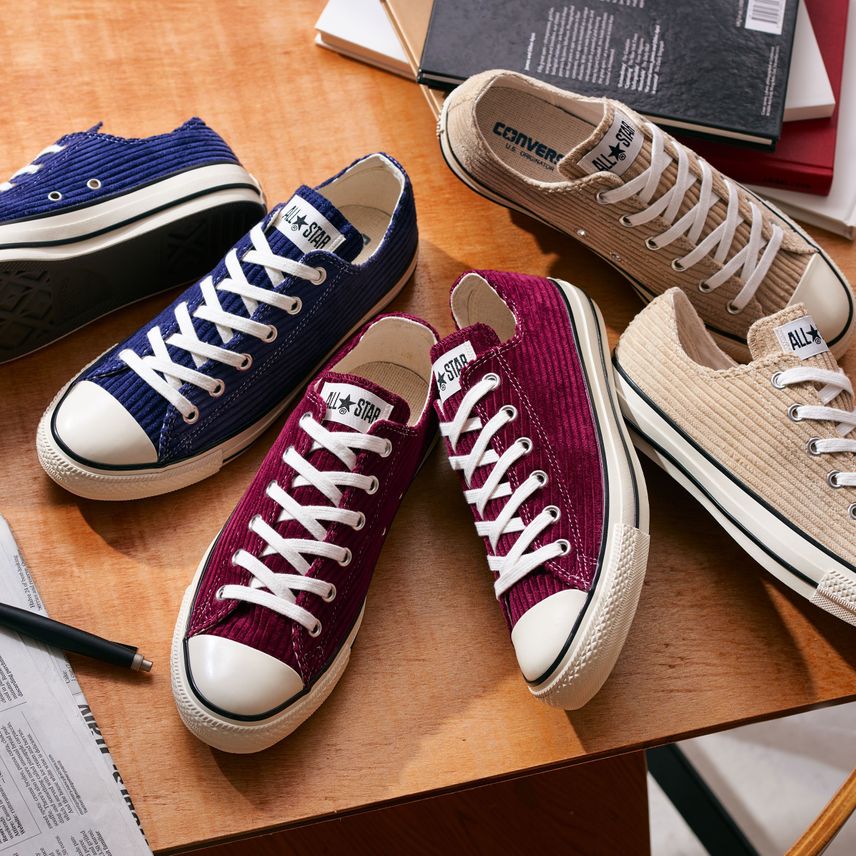 日本Converse ALL STAR US CORDUROY OX 燈芯絨復古奶油底- CHII SHOP