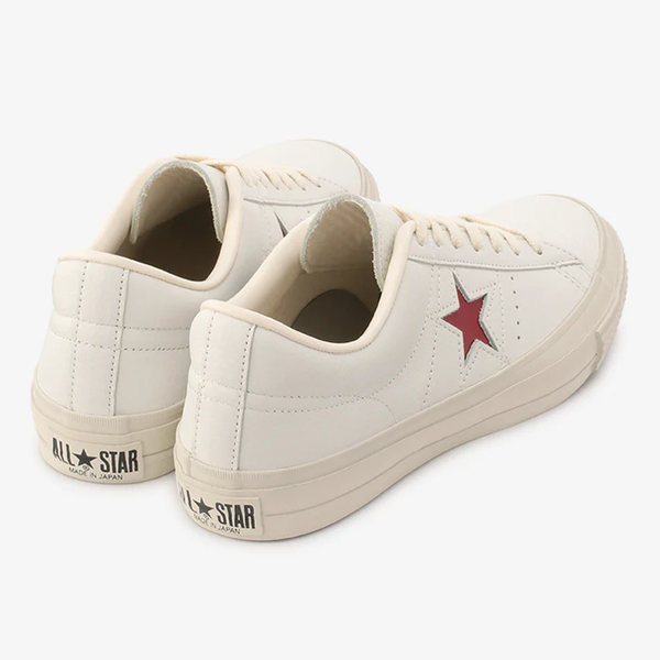 日本Converse ONE STAR J EB LEATHER 日本製白色x深紅星星- CHII SHOP