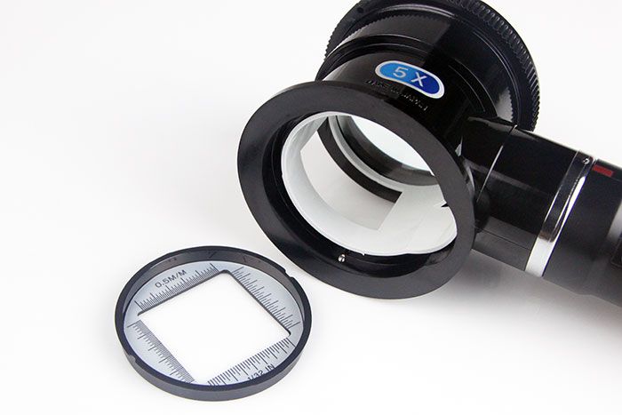 5x/20D/50mm 日本製LED閱讀用立式高倍放大鏡 M-88-可拆式量測刻度板