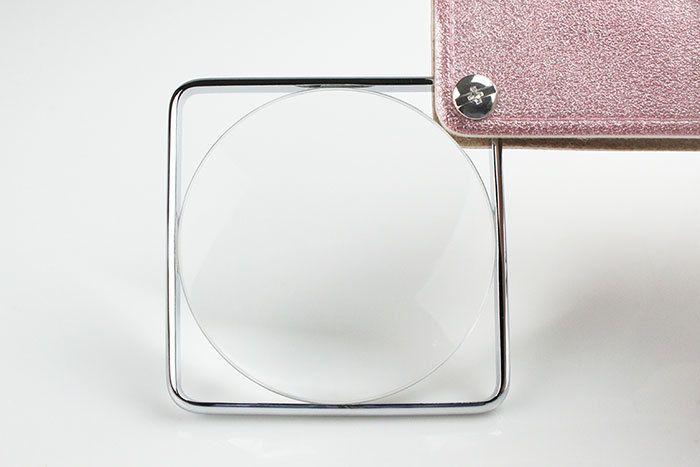 日本池田 I.L.K. 日本製漆皮套攜帶型方框放大鏡 3146-獨特方形鏡框設計